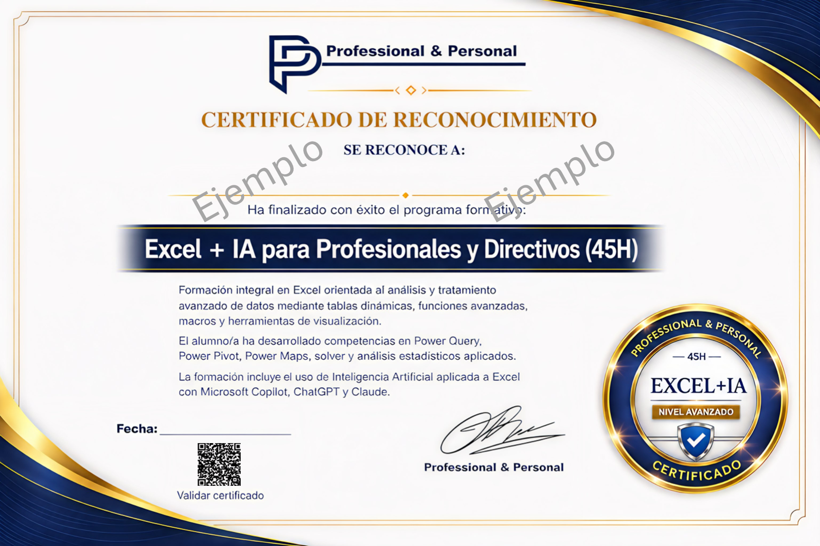 Tutor y plataforma online del curso