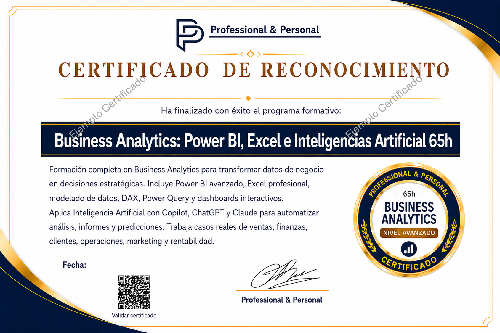 Curso Business Analytics con Power BI, Excel e Inteligencia Artificial
